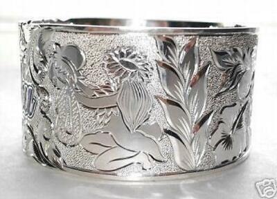 QUOTE 50MM 925 STER SILVER HAWAIIAN CUSTOM ENGRAVED PERSONALIZED HEIRLOOM BANGLE