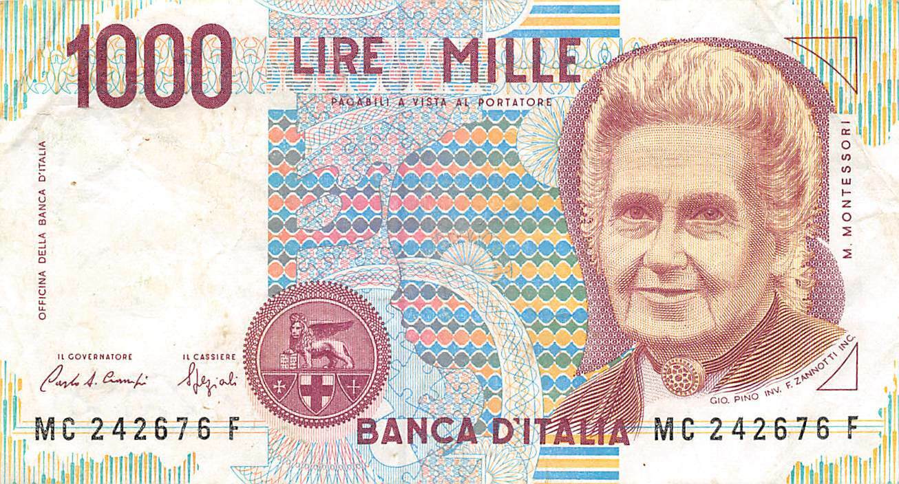 Italy  1,000  Lire  3.10.1990  Series  MC F  Circulated Banknote