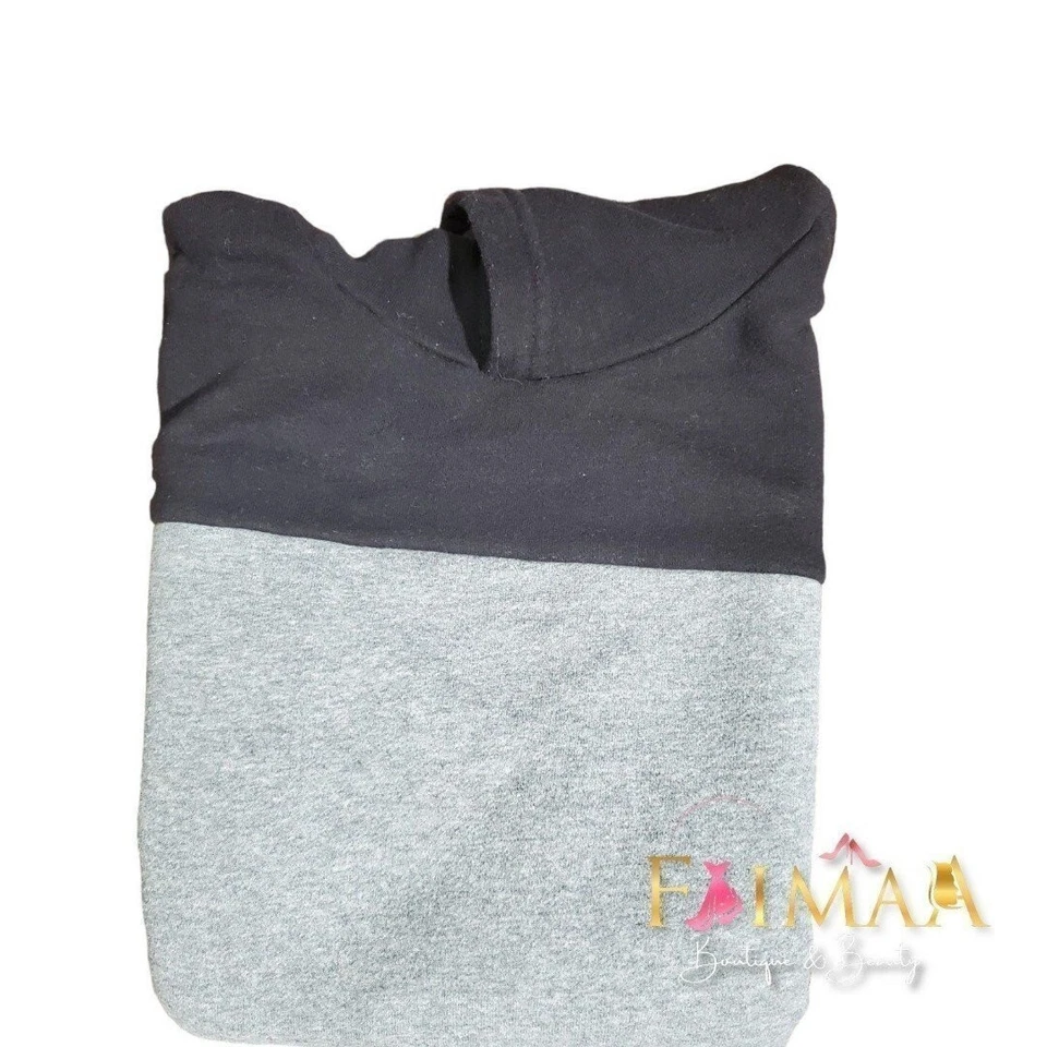 Sudadera con Capucha Pullover Polar Ultra Suave Bloques de Color Negro Gris Tek Gear para Niños Talla XL Foto 3 de 4
