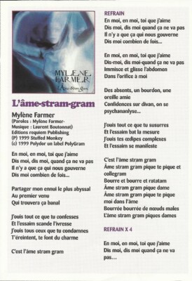 1163 - MYLENE FARMER - STECKER/KARTE LIED DIE SEELE STRAM GRAM - FAN DE - 04/1999