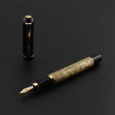 Baoer 507 Eight Horse Bronze Color Fountain Pen Fine Nib