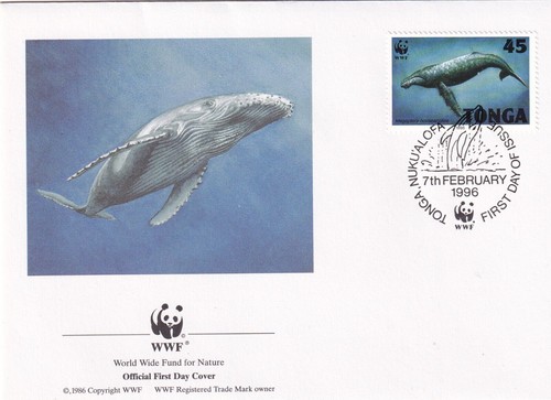 SA14 Tonga 1996 World Wide Fund - Whales FDC