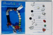 NEW CHRIST'S STORY BEADED BRACELET WITH VERSE CARD BY ROMAN, INC. SZ 5 - 5-1/2"
