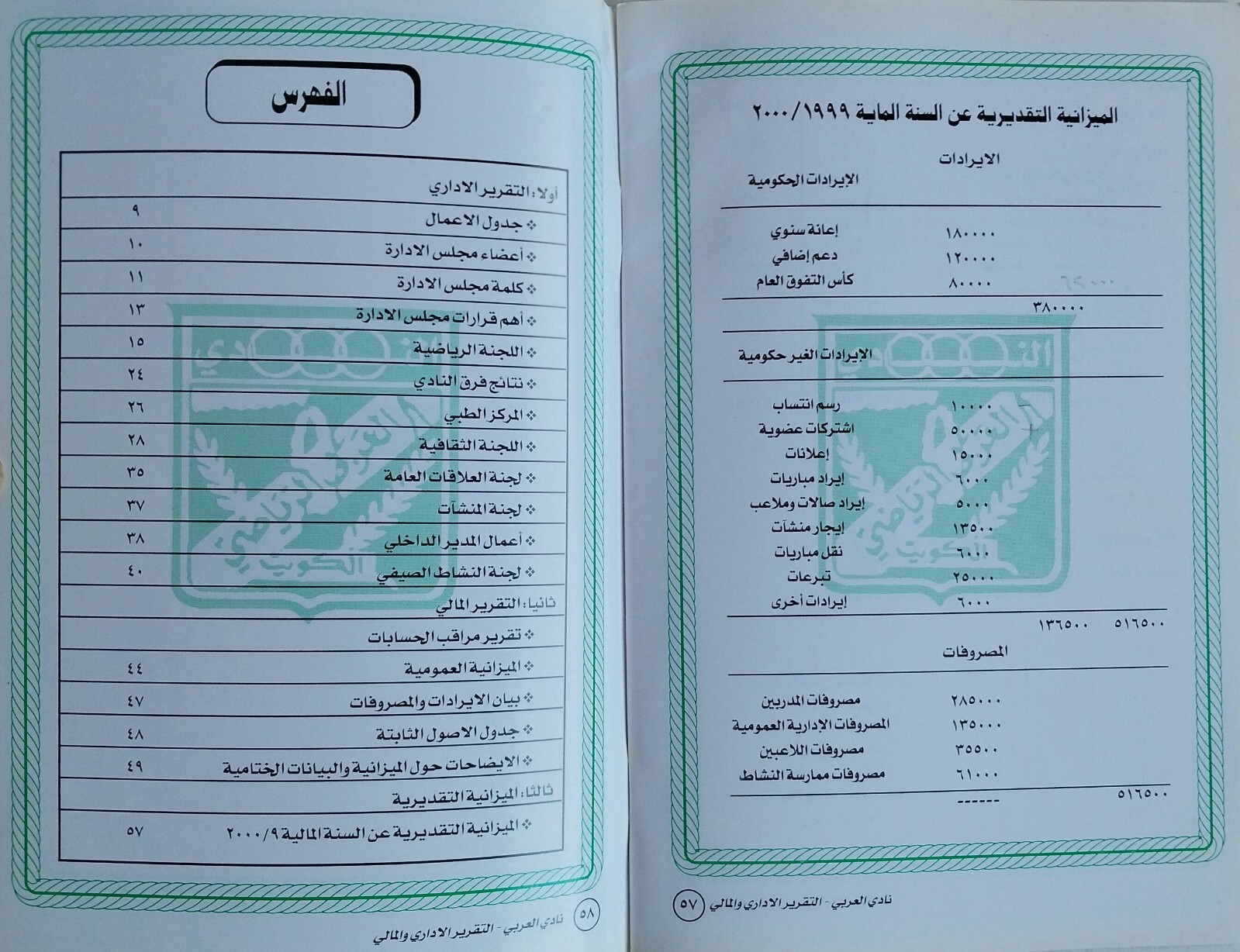 Old Kuwaiti Arabic Book Arab Sports Club Kuwait 1999 كتاب النادي العربي