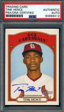 Tink Hence PSA DNA Signed 2021 Topps Heritage Rookie Autograph