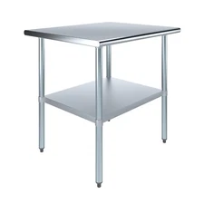 30" X 36" Stainless Steel Work Table With Galvanized Undershelf
