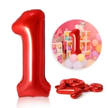 40" Red Giant Birthday Number of Foil Self Balloons Birthday Party