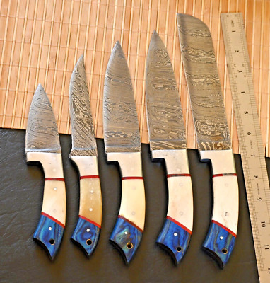 Custom Handmade CHEF KNIFE Set Kitchen Knives Cutlery Forged Damascus Steel 1577