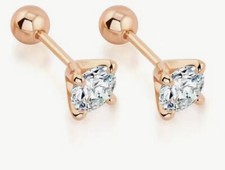 .5ct 5mm GRA S925 18k Gold Plated Moissanite Screw Back Ball Stud Earrings