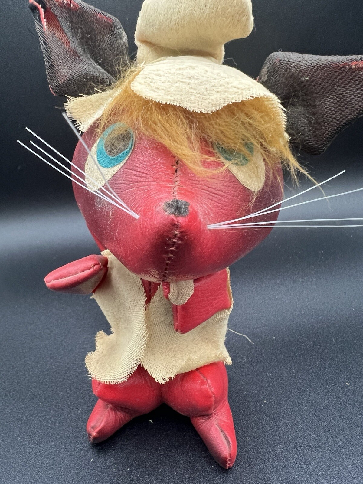 Vintage Mid Century TKR Jestia Vinyl Red Mouse #725 Stuffed Animal Figure Japan
