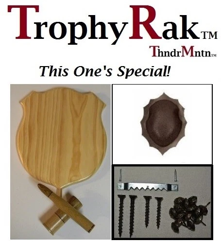 TrophyRak Deer Antler Rifle/Shotgun Shells  Plaque Kit with Brown Skullcap