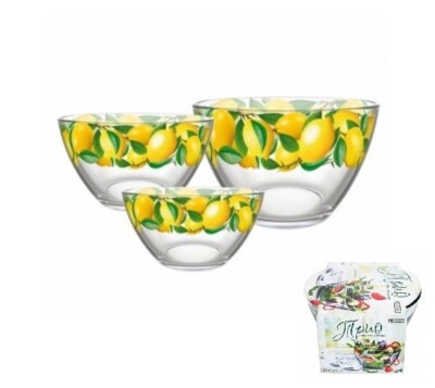 Salatschüssel-Set 3-tlg Salat Obstschale Glasschüssel Schale Salatschale Glas 4660151012275