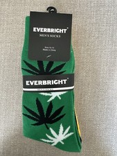 X2 6 Pair Total  .Hemp Weed Novelty Funny Socks Size Fits Mens Show Size 6-12
