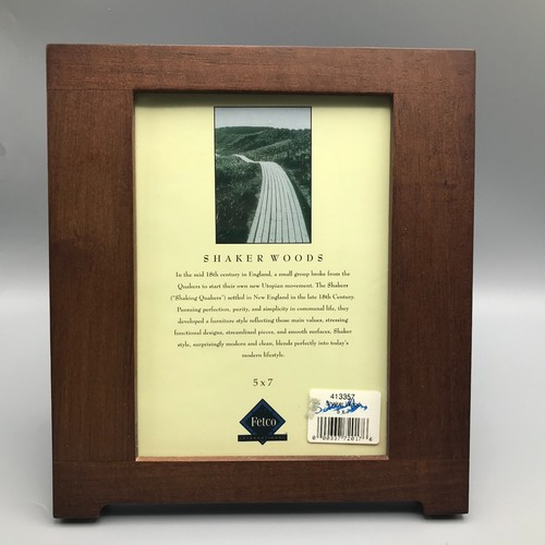 Fetco SHAKER WOODS 5x7 Wood Picture Frame Mantel Tabletop Glassed