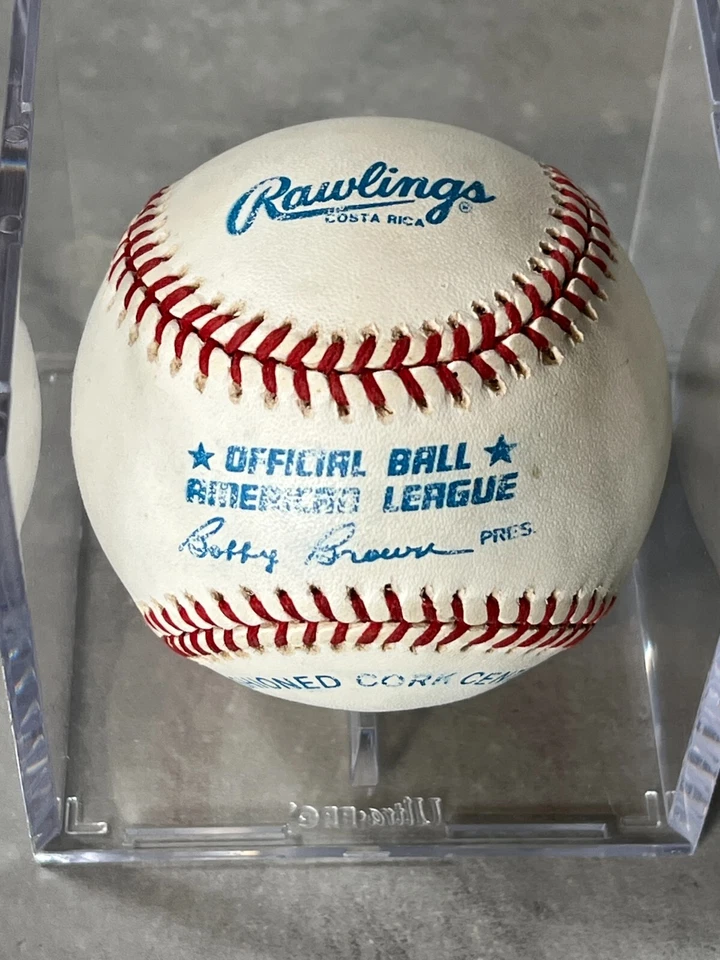 Бейсбольный мяч с автографом Дина Палмера подписанный официальный AL 1984-94 датированный мяч - Изображение 2 из 2