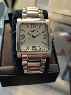 UNLISTED UL5134 Silver Tone Quartz Analog Men's Watch Sz. 7 3/4'' New Battery