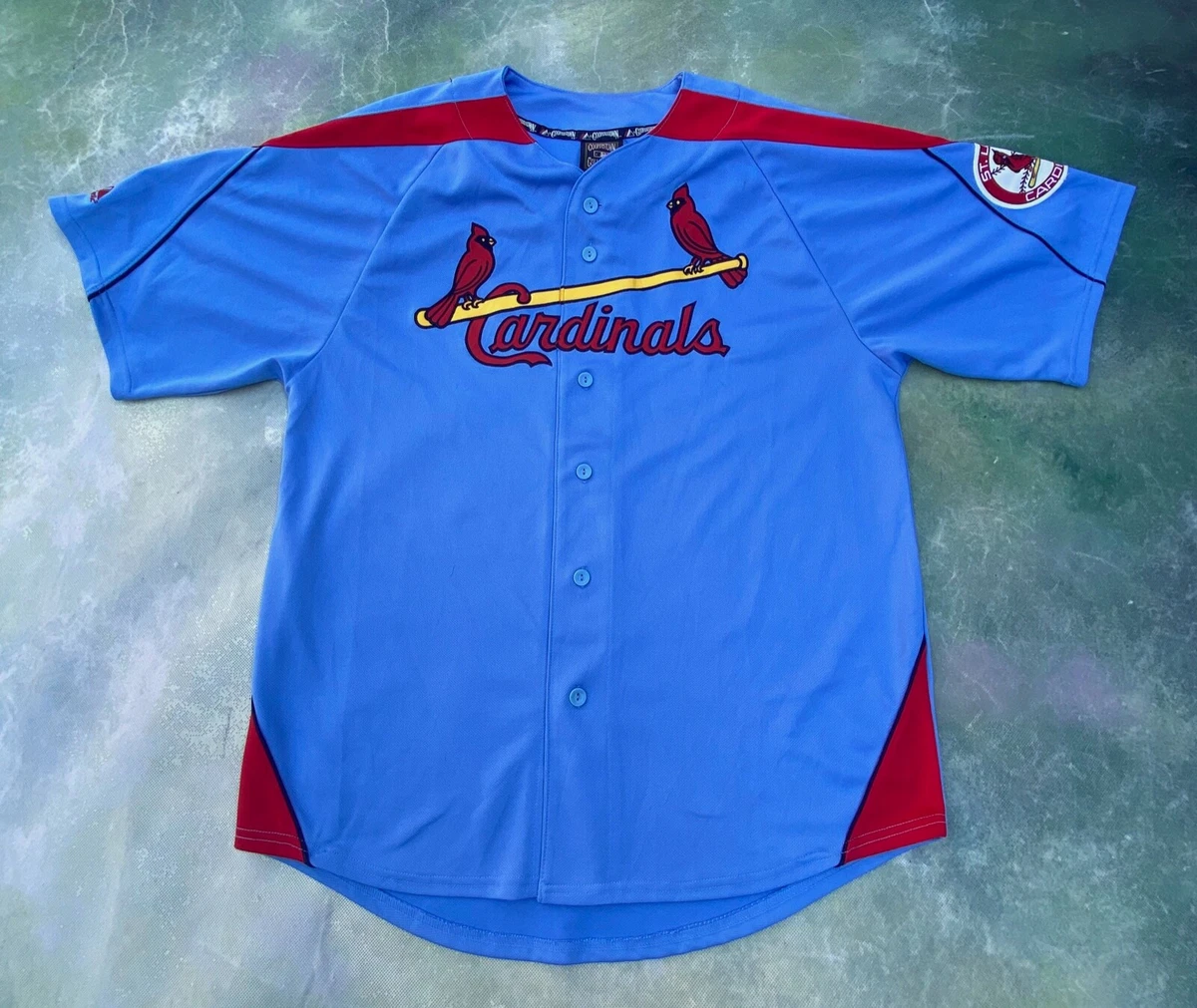 Men's Nike Light Blue St. Louis Cardinals Road Cooperstown Collection Team  Jersey