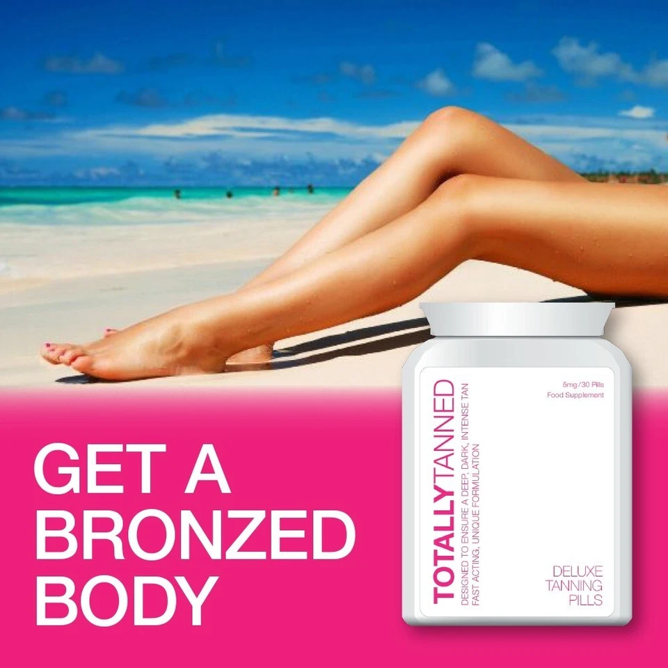 TOTALLY TANNED TABLETS PILL TABLET TAN MAXIMUM STRENGTH BROWN