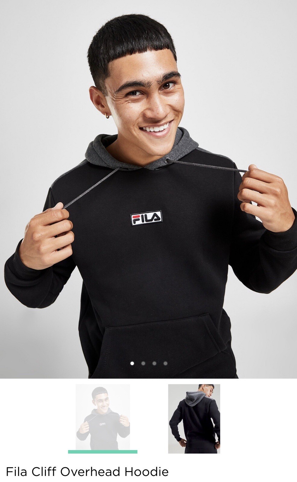 Fila Sportswear Cliff Overhead Felpa con Cappuccio Uomo Donna Pullover Maglione Felpa M