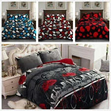 Borrego Blanket Comforter Set Sumptuously Soft Plush Printed Sherpa Bed Blanket