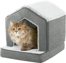 Orthopedic Cat House for Indoor Cats,Small Dogs,Super Soft Cat Bed Cave,Condos,