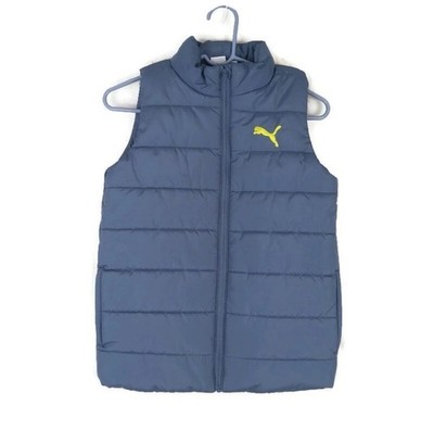 Puma Youth Boy s Classic Light Blue Puffer Winter Vest Jacket Size XXS 3/4 NWT