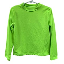 New Cat Jack Boys XS 4/5 Long Sleeve Neon Green UPF 50 Swim Swimming Shirt