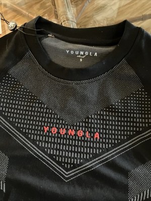 New YoungLA Mens 465 Superhero Compression Tee Black Gray Red New YoungLA Mens 465 Superhero Compression Tee Black Gray Red