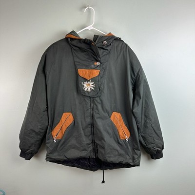 Sportalm Kitzbuhel Size 42 Ski Jacket Full Zip Green Unique Cotton Blend Vintage