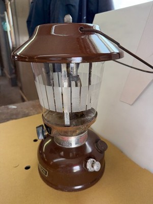 Vintage 1981 Coleman Model 275 Lantern Brown w/ Pyrex Frosted