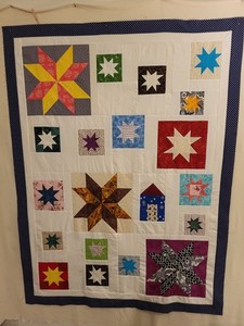 Unfinished Quilt Top  - Summer Stars - Wonky Scrappy Patchwork - Made in VT