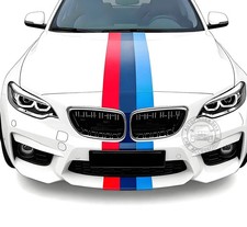 Tricolor Racing Stripes Sticker For Bmw Car Hood Roof Rear Graphics Vinyl Decals