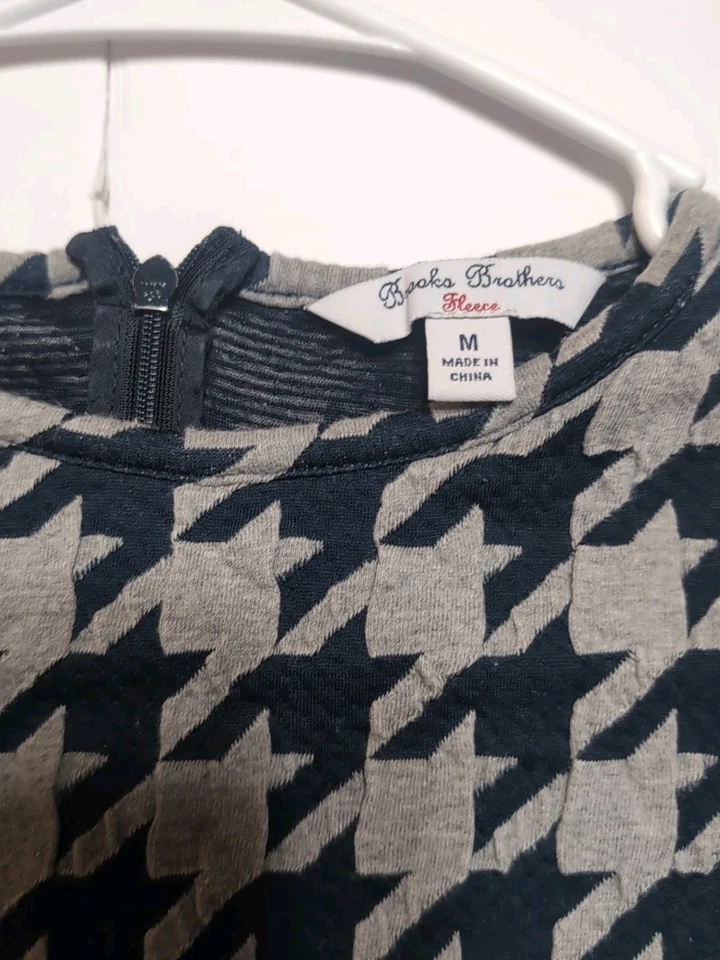 Vestido Brooks Brothers Niñas Pata de Gallo Tejido Polar Cremallera Trasera Gris Azul M Foto 3 de 4