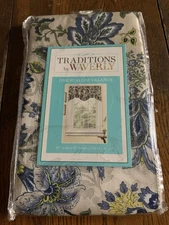 Two Scalloped Valances Traditions by Waverly Navarra 52" x 16" FLoral NEW