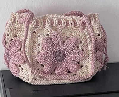 Borsa uncinetto, fiori, borsa donna, fatta a mano, tracolla, regalo, accessori