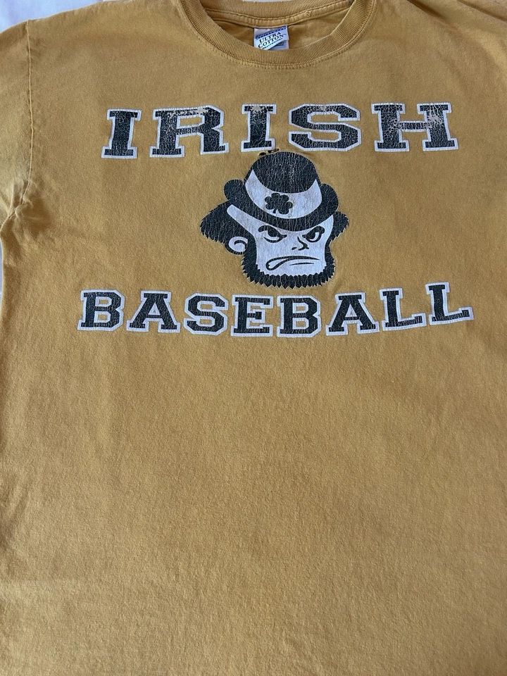Vintage Tattered Notre Dame “Irish Baseball”  T Shirt , #16 On Back, Size M - Image 2 of 4