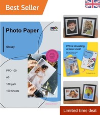 High-Quality A5 Glossy Photo Paper 180gsm - 100 Sheets, Instant Dry & Compatible