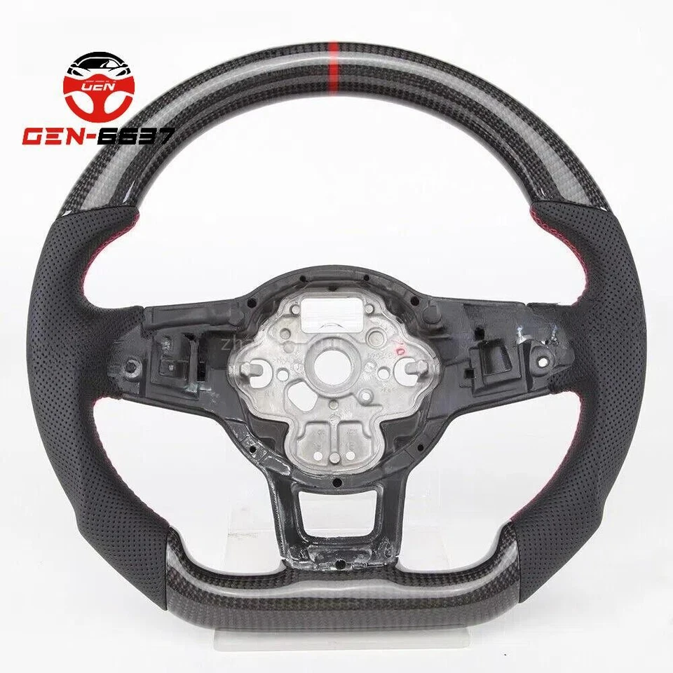 Volante personalizado de fibra de carbono real para VW Golf MK7/7.5 GTI Polo 13-20 Foto 4 de 4