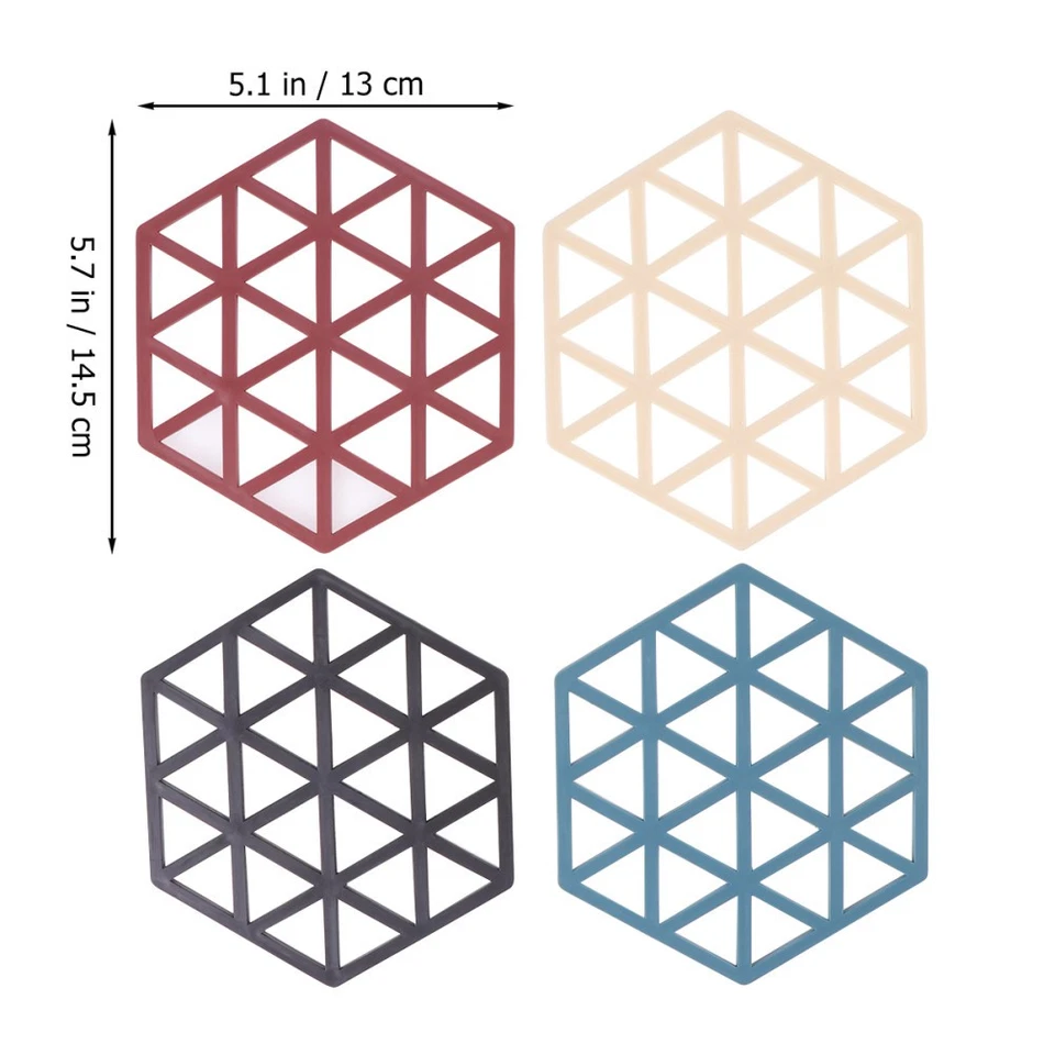 4 Pcs Tovagliette Silicone Tovaglietta Sottobicchiere Isolante Termico - Immagine 4 di 4