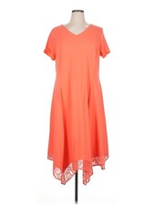 H By Halston Women Orange Casual Dress XL