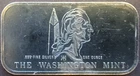 Washington Mint George Rare Vtg Toned Ingot  Bullion-0.999 Silver 1 Oz Art Bar