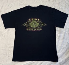 2007 Akon Konvicted Shirt L Black Tour Music Tour Rap Hip Hop R&B Tshirt y2K