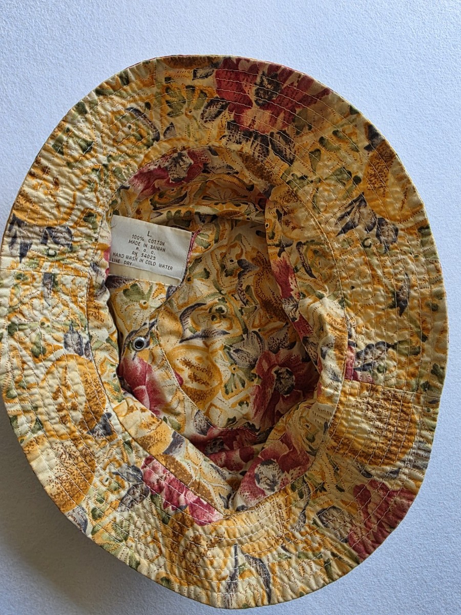 Vintage Banana‎ Republic Safari Travel Co Bucket Hat Floral Print Cotton L H74 Vintage Banana Republic Safari Travel Co Bucket Hat Floral  main image 2