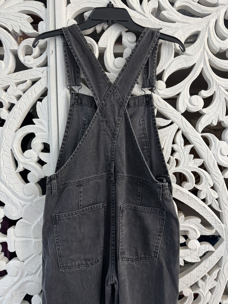 RARE $98 Free People We the Free Ziggy Denim Overalls Washed Black
