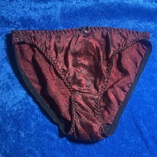 Vintage Silkscreen Panties Red Black Snakeskin Nylon Size 6 Medium