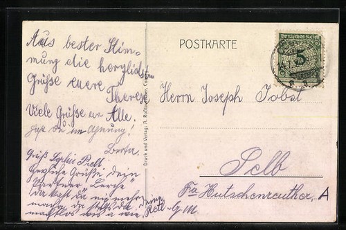 Ansichtskarte Coburg, Ortsansicht mit Kirche und Burg 1924 - Picture 2 of 2