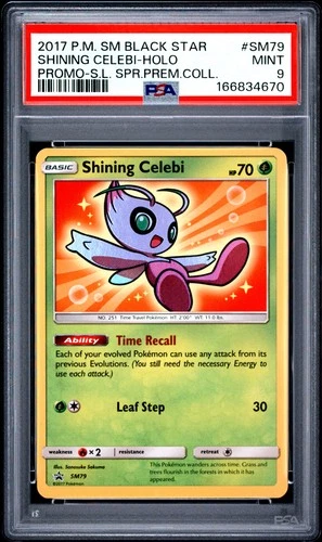 2017 POKEMON SM BLACK STAR PROMO #SM79 SHINING CELEBI-HOLO PSA 9