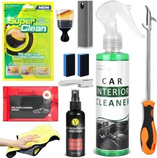 11Pcs Car Interior Cleaning Kit | Car Seat Cleaner, Tire Shine Spray, Screen Cle