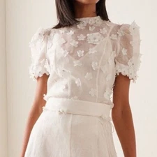 Zimmermann Matchmaker Top Size 2 / 12 AU / 8 US Lift Off Blouse Shirt Flowers