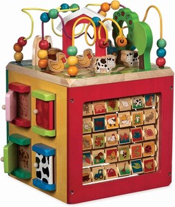 Battat Activity Cube Farm Theme Educational Wooden Toys Toddlers & Kids 1 Year +